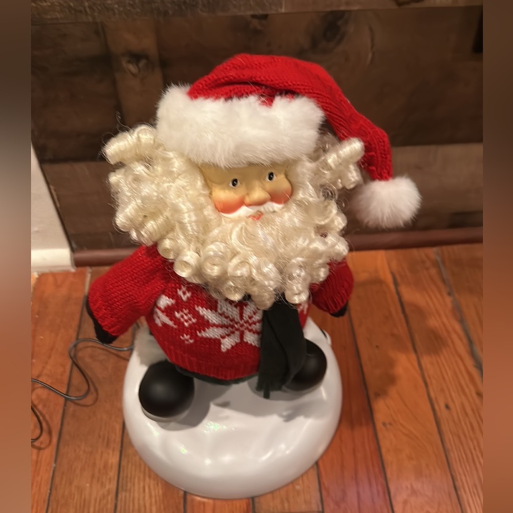 Vintage Jingle Bell Rock A Go Go Dancing Spinning Santa Christmas Figure